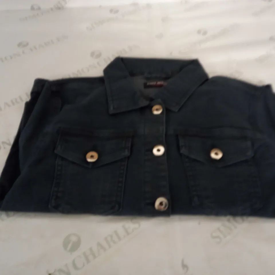 NAVY BLUE KURT MULLER DENIM JACKET SIZE 10
