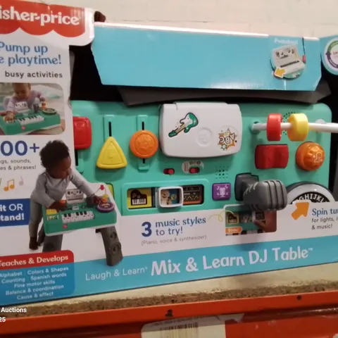 BOXED FISHER-PRICE MIX AND LEARN DJ TABLE