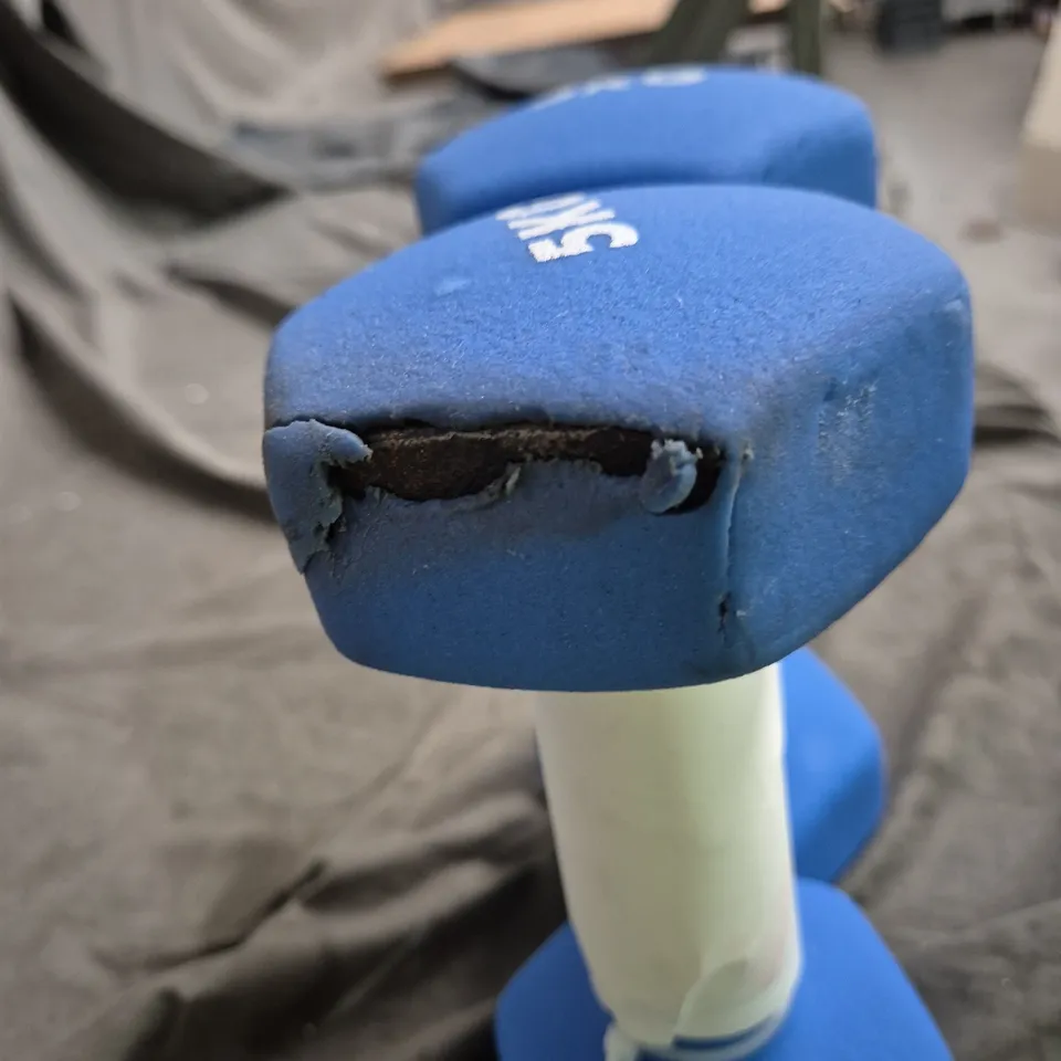 KAYMAN 5KG DUMBBELL SET – BLUE FOAM GRIP (PAIR)