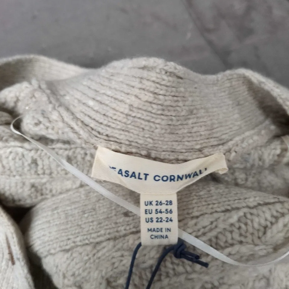 SEA SALT CORNWALL CREAM CABLE KNIT CARDIGAN – UK 26-28 (EU 54-56, US 22-24) 