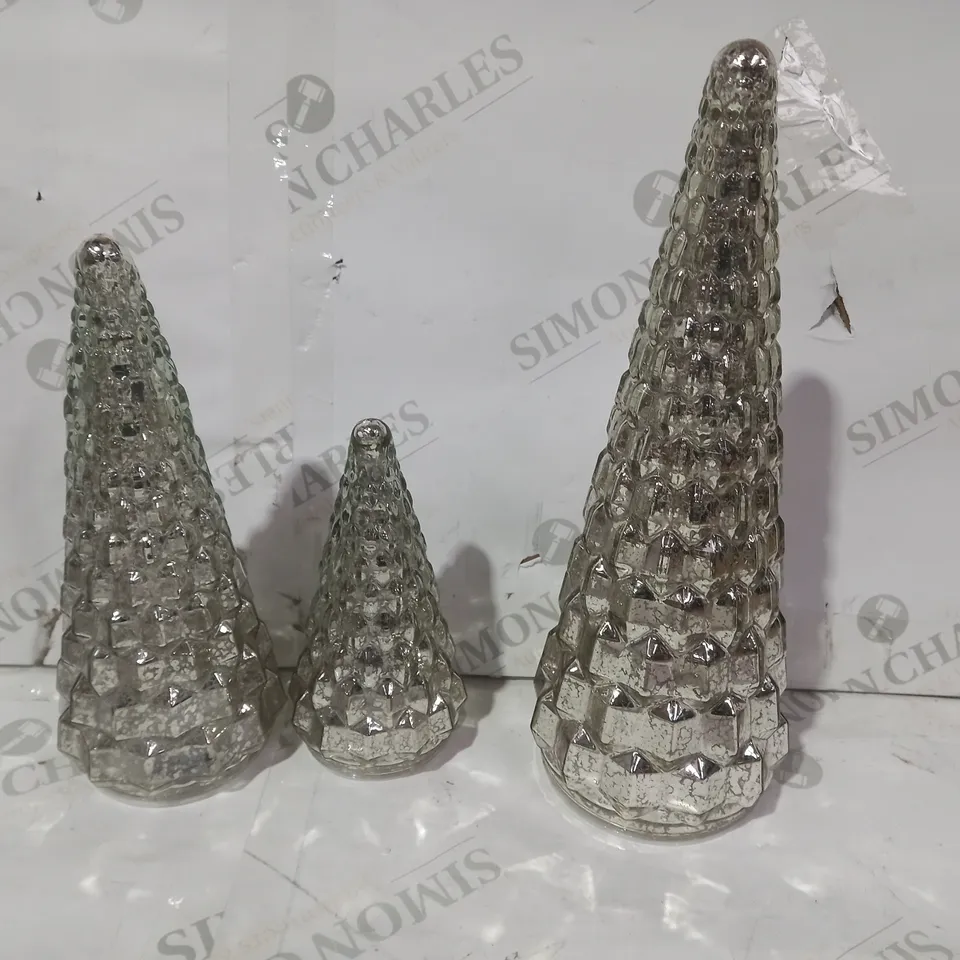 ALISON CORK SET OF MERCURY GLASS TREES