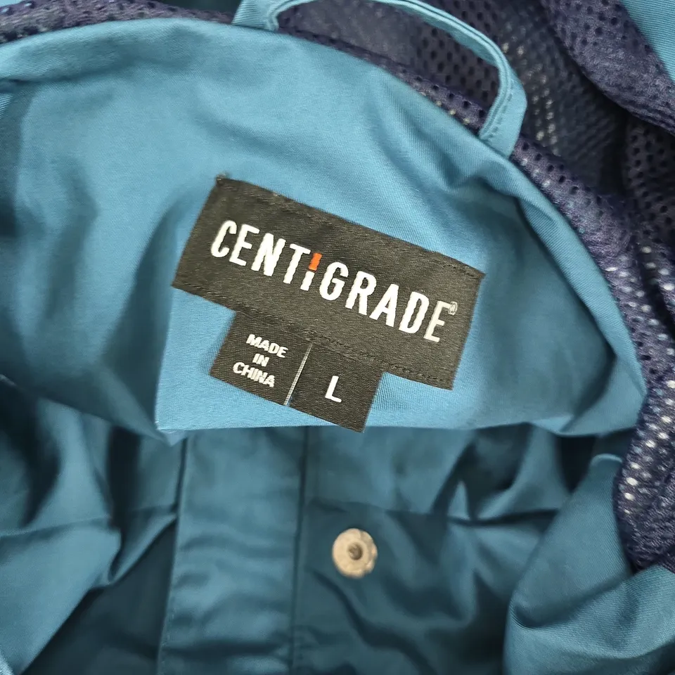 CENTIGRADE BLUE RAINCOAT WITH HOOD - SIZE L