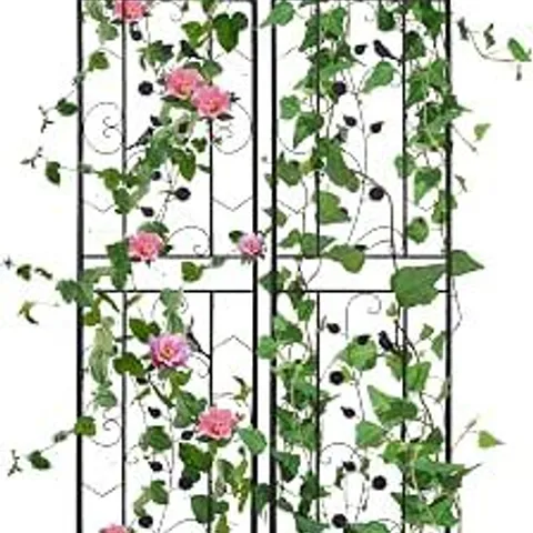 BOXED MEDLA METAL GARDEN TRELLIS PANELS: 2 PACK 187.5 CM TALL PLANT CLIMBING FENCING SCREENING BARRIER OUTDOOR LAWN EDGING BORDER FOR CLIMBING PLANTS POTTED VINES VEGETABLES FLOWERS BACKYARD PATIO
