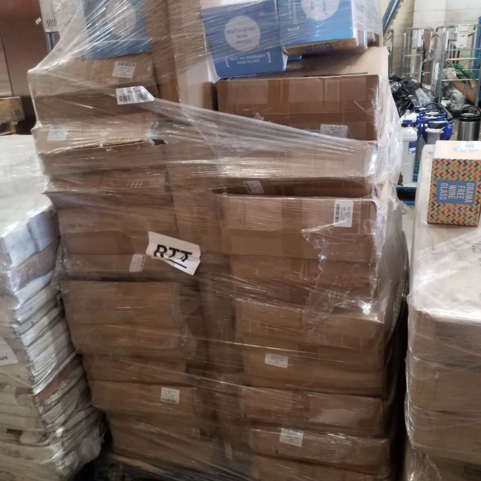 PALLET CONTAINING ASSORTED PRODUCTS INCLUDING SHATTERPROOF WINE GLASSES & SHOE STORAGE SOLUTIONS 