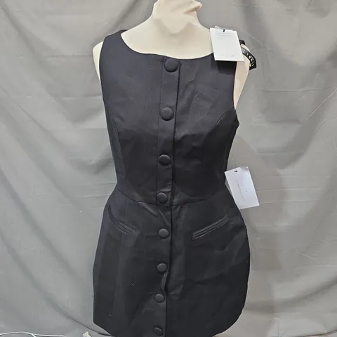 CLUB L LONDON BLACK SLEEVELESS TAILORED MINI DRESS – UK 12 (TAGS ATTACHED)