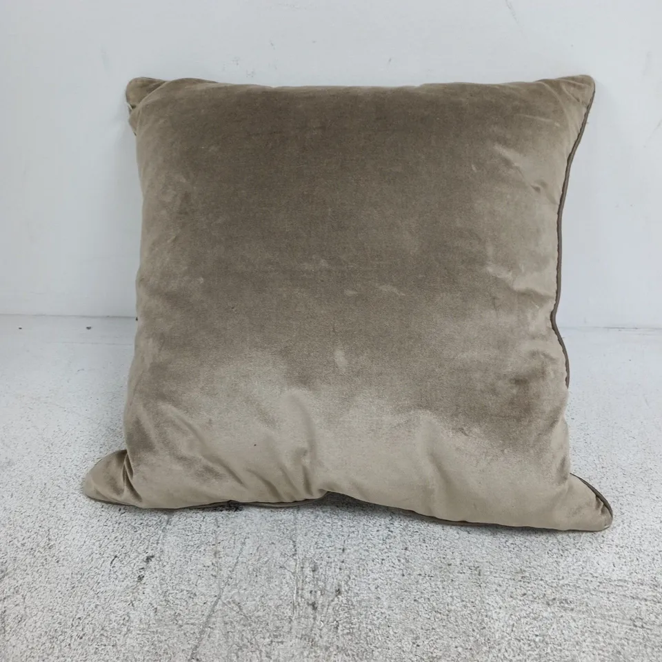 VELVET CUSHION PILLOW – TAUPE/BEIGE