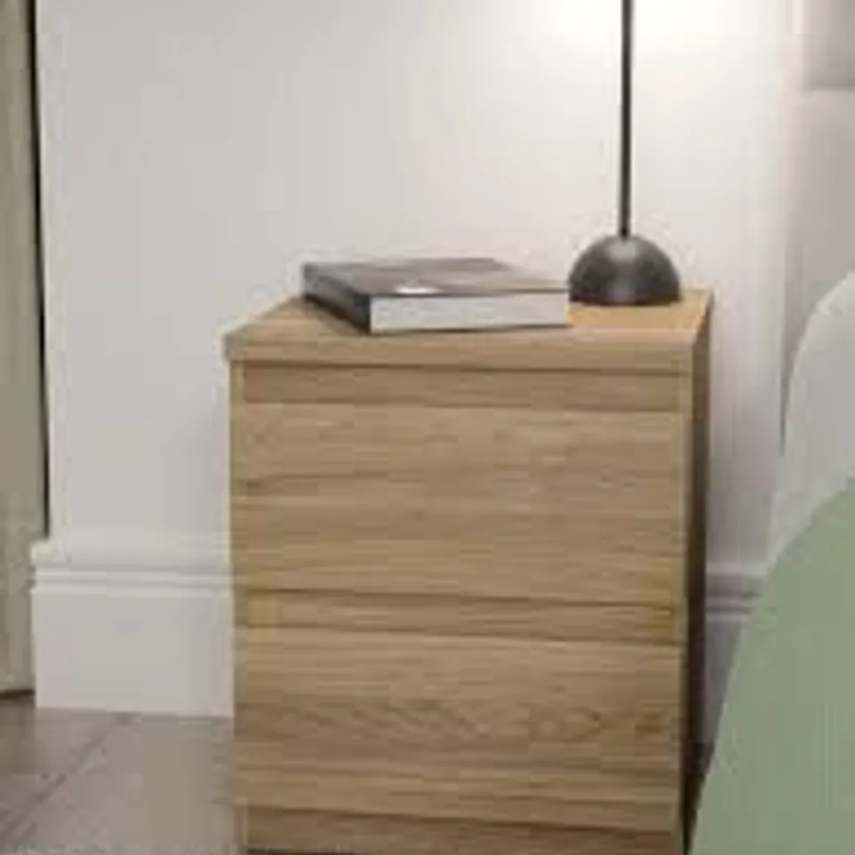 LISSON 2 DRAWER BEDSIDE - NEW OAK - FSC CERTIFIED