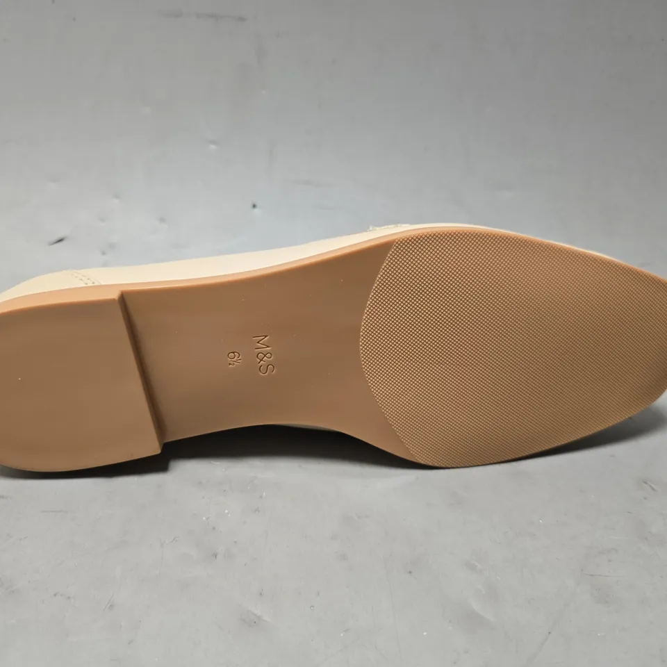M&S CREAM SLIP ON SHOES - UK 6 1/2 