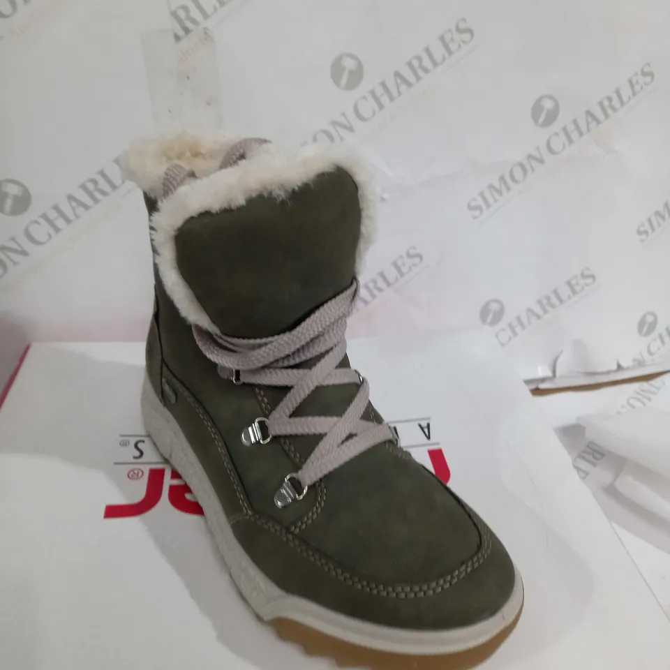 BOXED RIEKER ANTISTRESS WARM HIKING BOOTS, KHAKI - SIZE 4