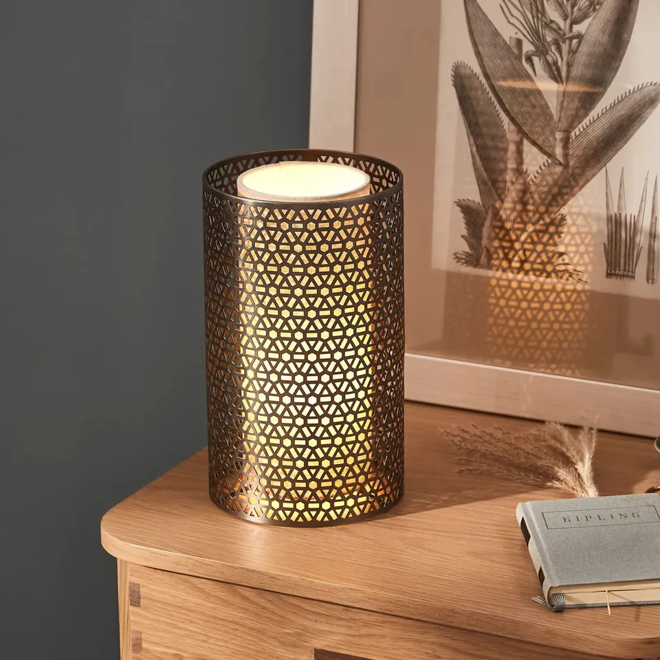 JOHN LEWIS MELINDA TABLE LAMP - GLASS BASE/POLYSILK SHADE 