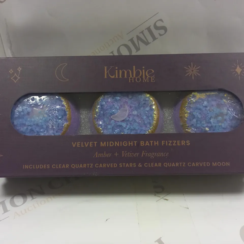 KIMBLE HOME VELVET MIDNIGHT BATH FIZZERS AMBER + VETIVER FRAGRANCE 