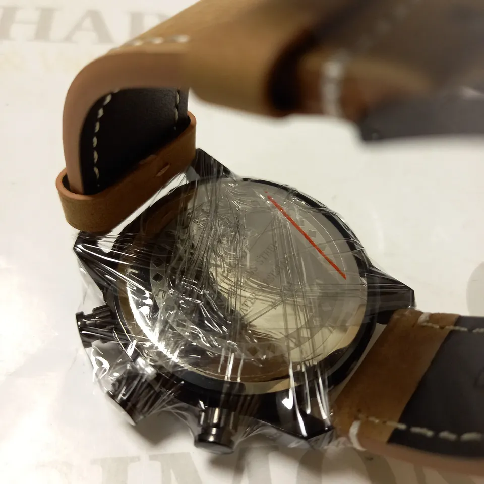 LATOR CALIBRE BLACK & YELLOW FACE SUEDE LEATHER STRAP WATCH RRP £635