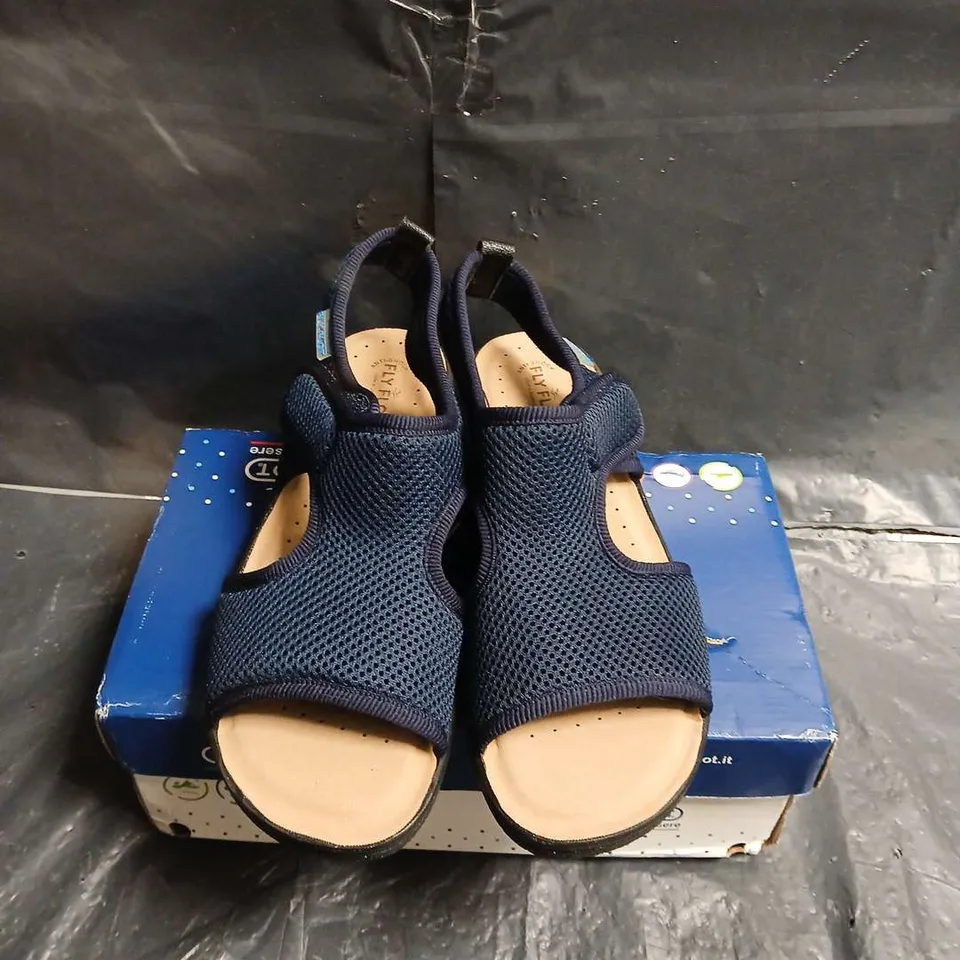FLY FLOT NAVY MESH SANDALS - UK SIZE 7