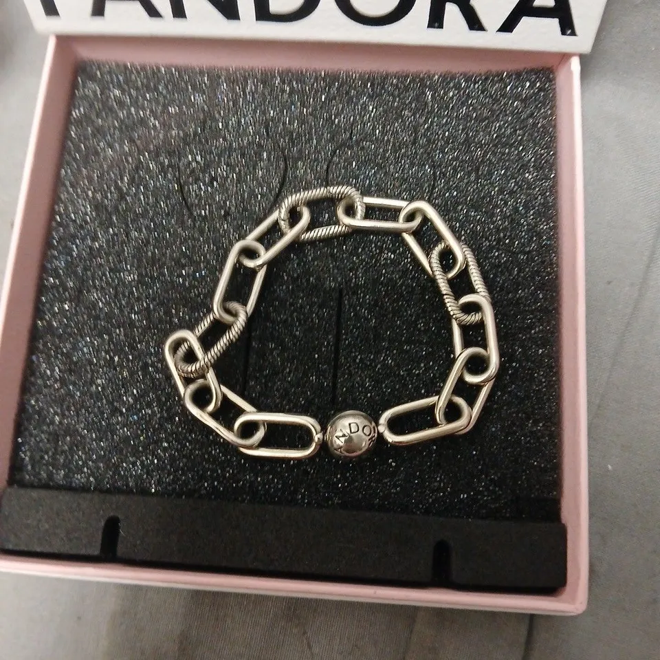 PANDORA BRACELET WITH CHUNKY LINK CHAIN - IN PRESENTATION BOX