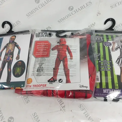 THREE ASSORTED CHILDREN'S FANCY DRESS OUTFITS TO INCLUDE; BEETLEJUICE, STAR WARS AND G.I.D SKELETON