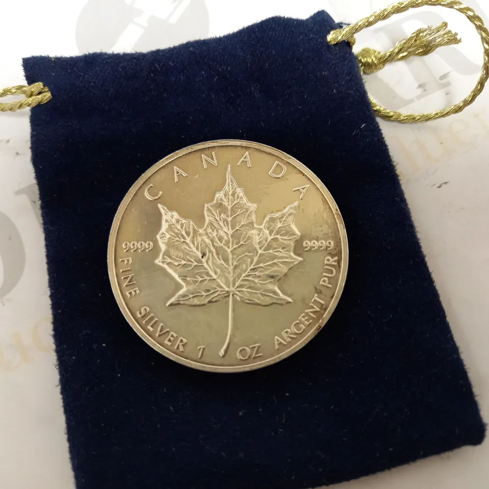 CANADA FINE SILVER 1OZ ARGENT PUR 1998 5 DOLLAR COIN