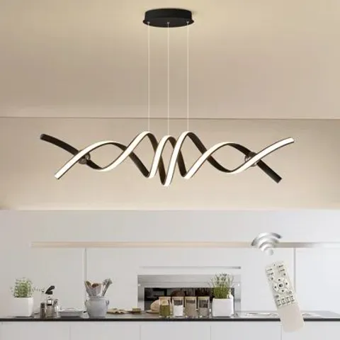 BOXED 2-LIGHT BLACK LED KITCHEN ISLAND PENDANT