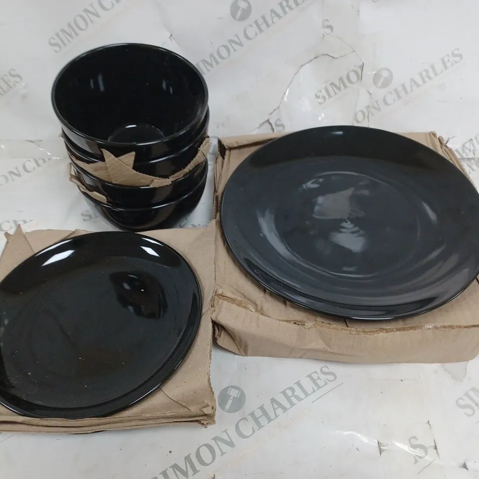 12-PIECE BLACK DINNERWARE SET