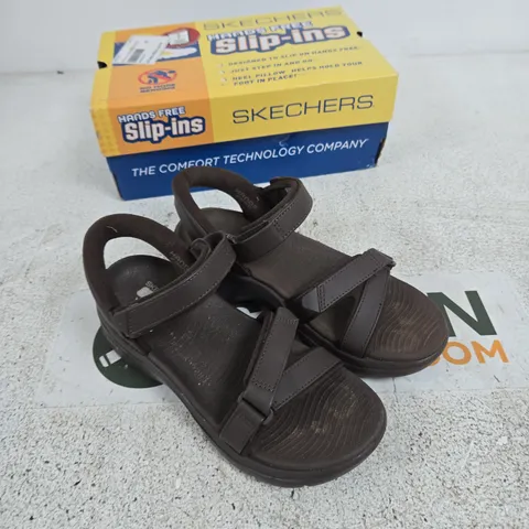 SKECHERS SLIP-INS HANDS FREE SANDALS – BROWN UK 3