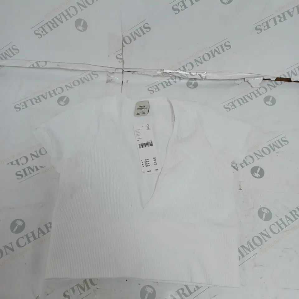 URBAN OUTFITTERS WHITE CROP TOP- MEDIUM