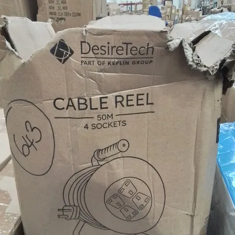 BOXED DESIRETECH 50m 4 SOCKET CABLE REEL 