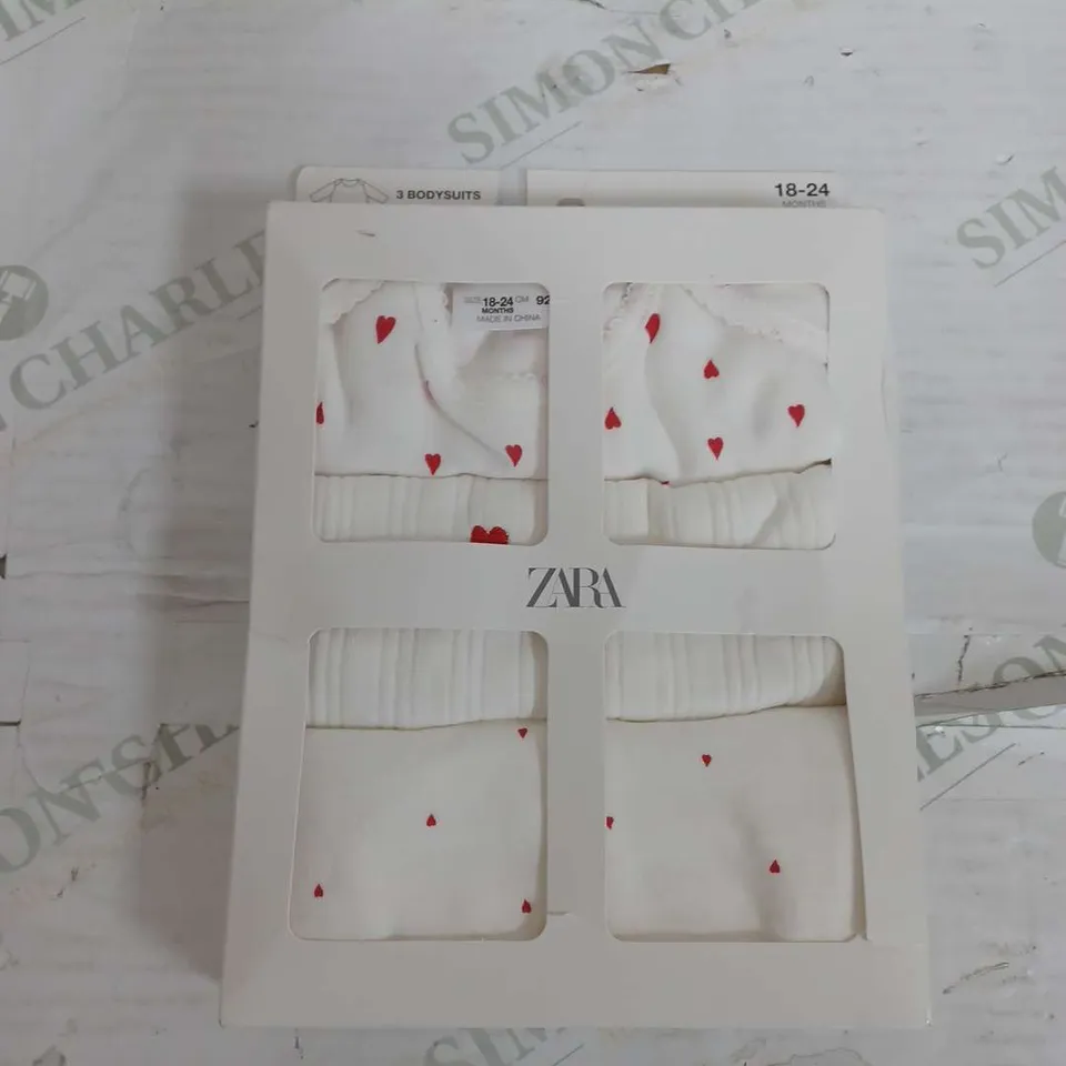 BOXED ZARA 3 BODYSUITS LONG SLEEVE UNDERWEAR - 18-24 MONTHS