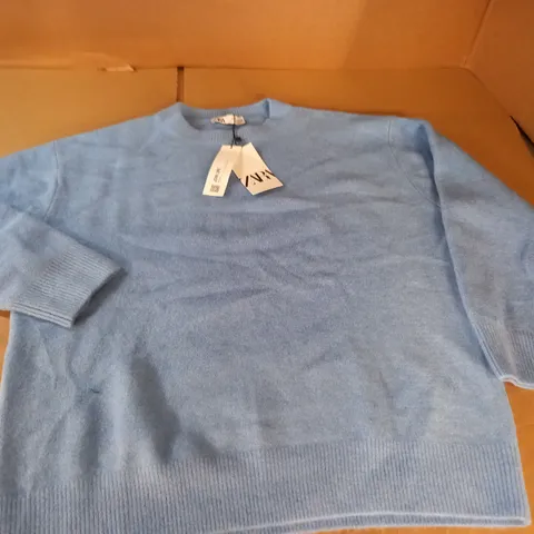 ZARA LIGHT BLUE KNIT JUMPER - EUR M