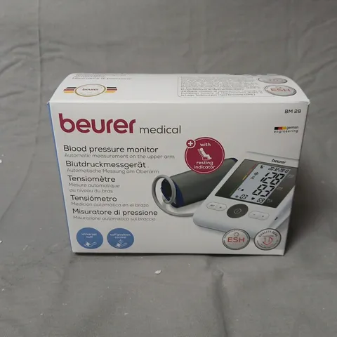 BOXED BEURER BM28 BLOOD PRESSURE MONITOR WITH ARM CUFF