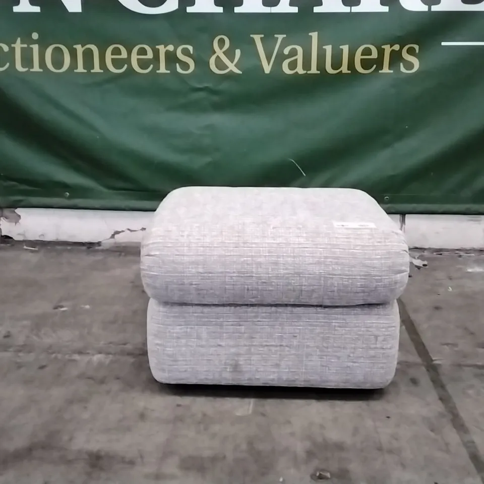 QUALITY BRITISH DESIGNED & MANUFACTURED G PLAN CHLOE C FOOTSTOOL LOOM SHALE FABRIC