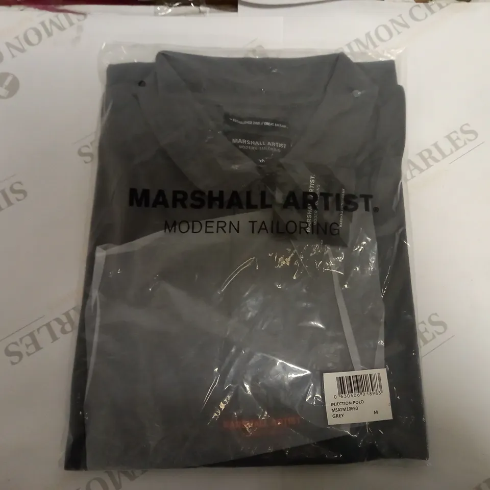 MARSHALL ARTIST INJECTION POLO SHIRT - GREY SIZE M