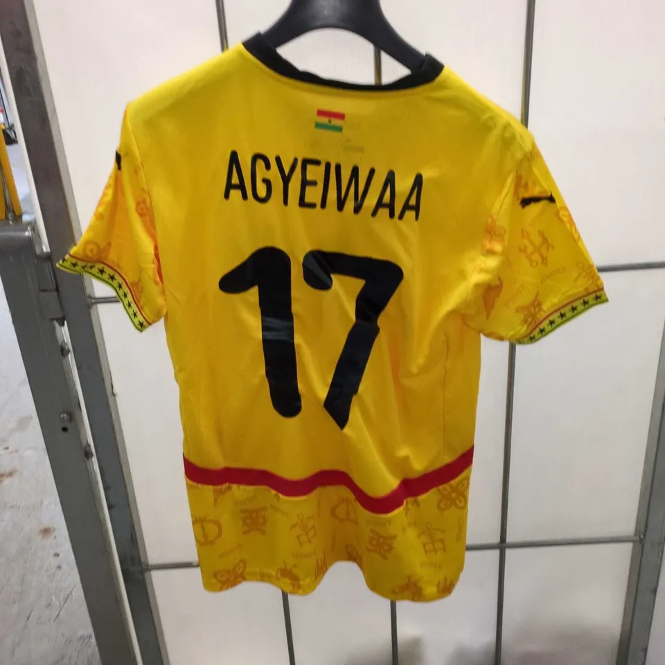 GHANA NATIONAL TEAM FOOTBALL JERSEY – YELLOW, PUMA, CREST, NUMBER 17