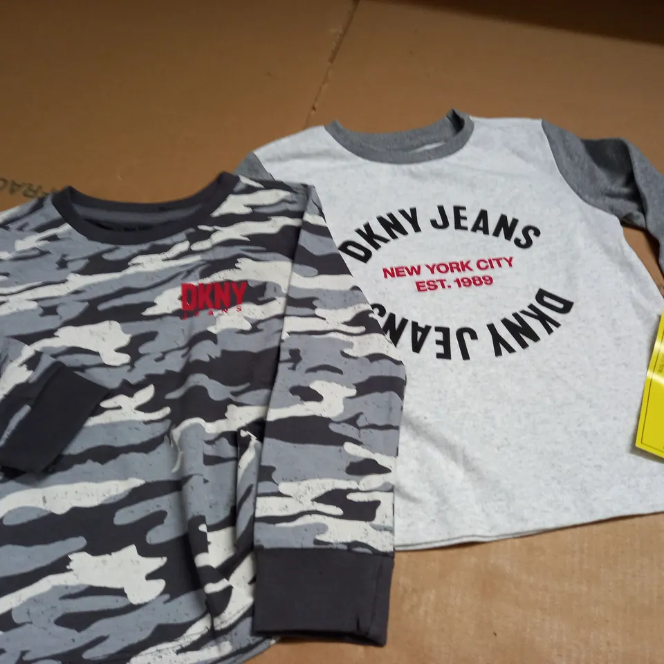 SET OF 2 DKNY JEANS LONG SLEEVE KIDS T-SHIRTS - 2T