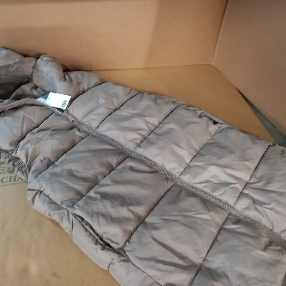 H&M LONGLINE PADDED GILET IN LIGHT BROWN - EUR XS