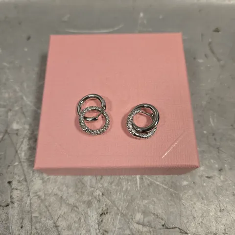 SWAROVSKI TWIN HOOP EARRINGS 