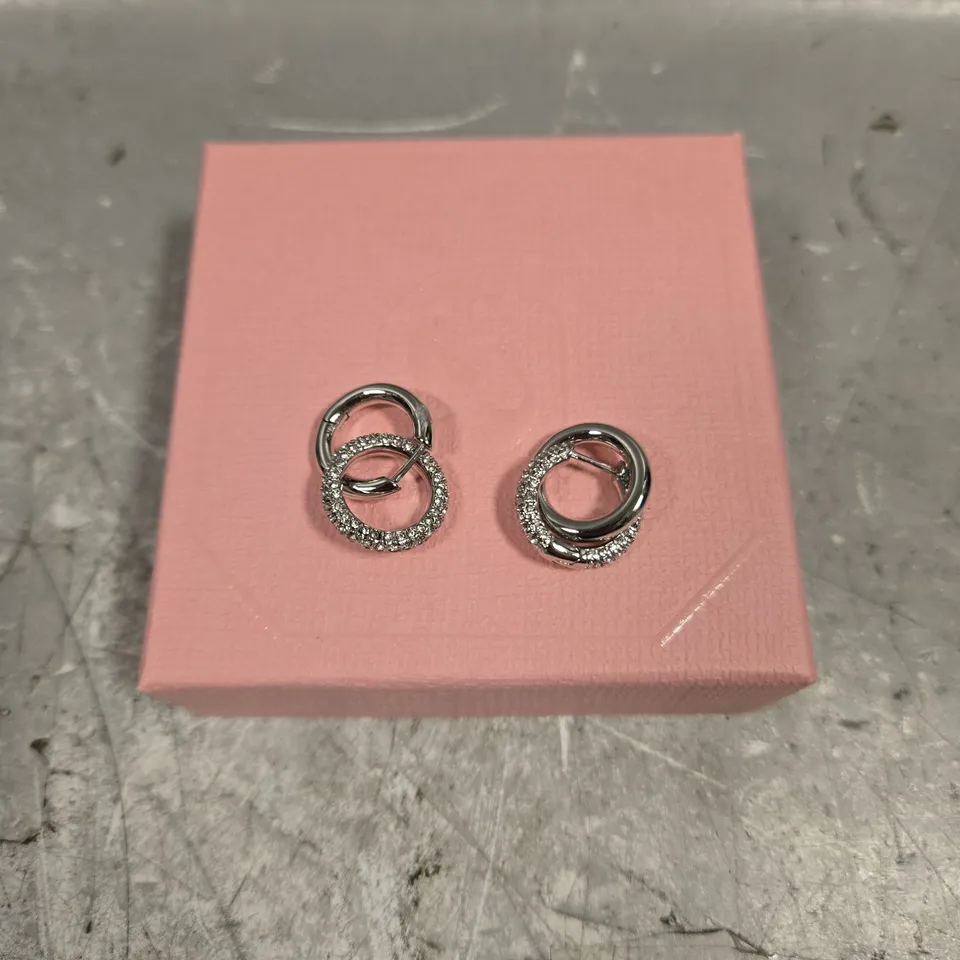 SWAROVSKI TWIN HOOP EARRINGS 