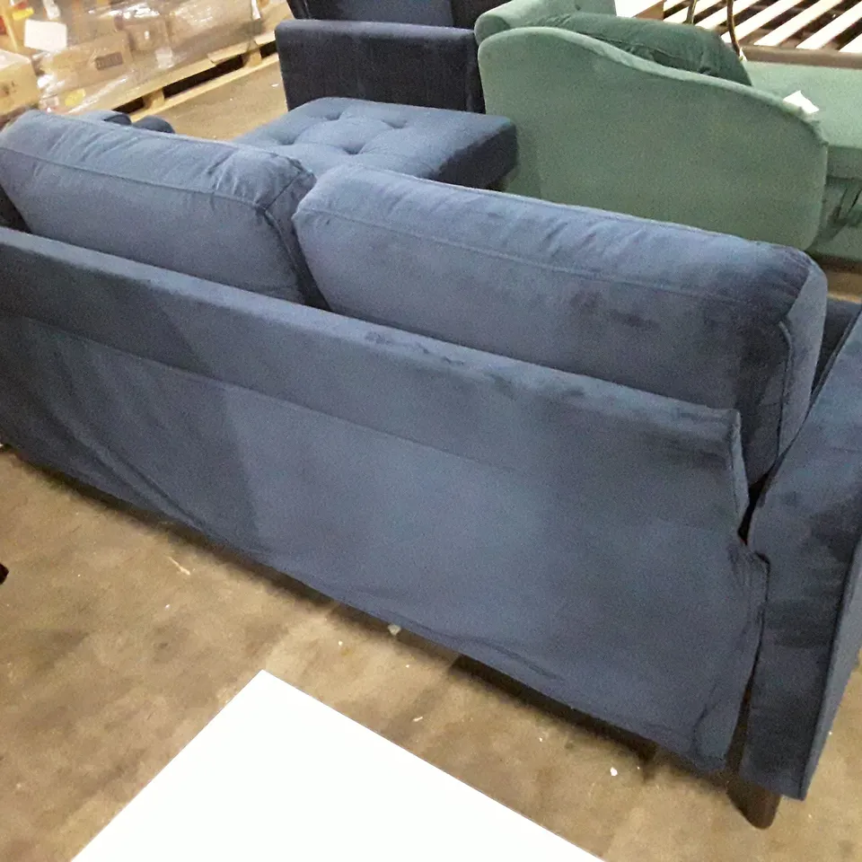 BLUE VELVET CORNER SOFA
