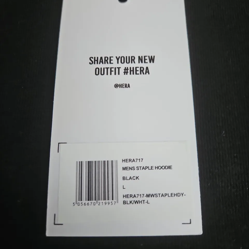 HERA MEN'S STAPLE HOODIE – BLACK, SIZE L