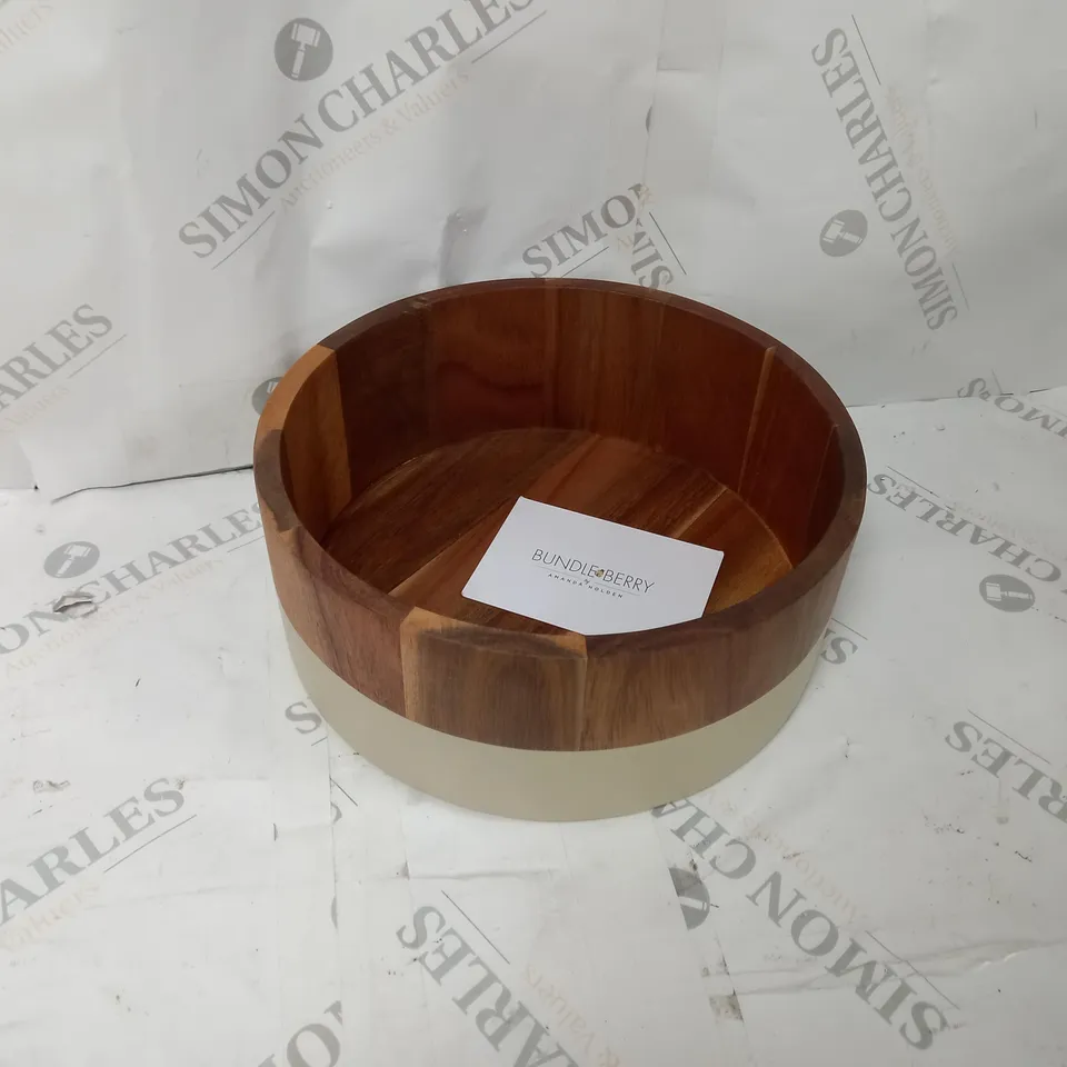 BOXED BUNDLEBERRY BY AMANDA HOLDEN ACACIA WOOD SERVING BOWL