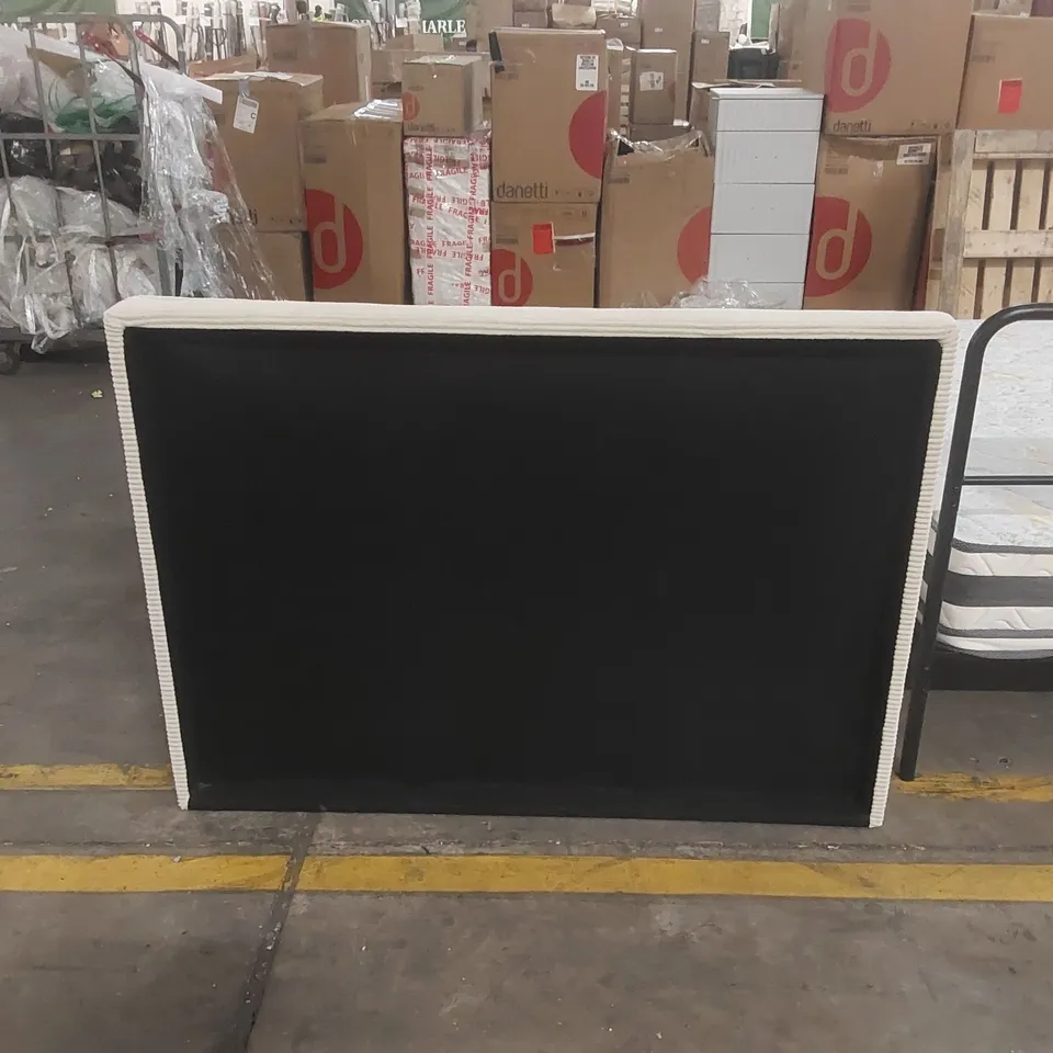 DESIGNER BEIGE 4'6" DOUBLE OTTOMAN BED FRAME WITH MATTRESS