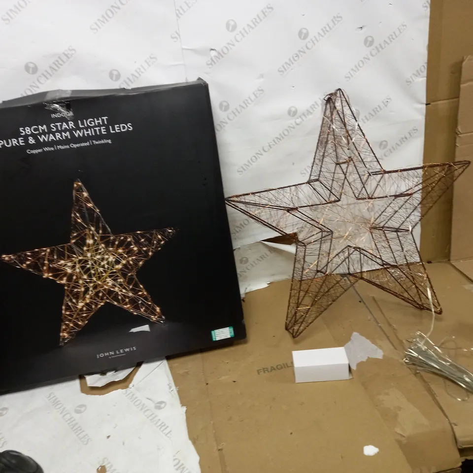 JOHN LEWIS INDOOR 58CM STAR LIGHT WARM & PURE WHITE LEDS