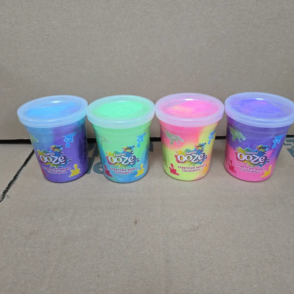 OMBRE OOZE SLIME SET – BOX OF  24 MINI CUPS, RAINBOW COLOURS