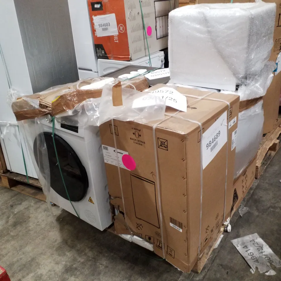 PALLET OF APPROXIMATELY 5 UNPROCESSED RAW RETURN WHITE GOODS TO INCLUDE;