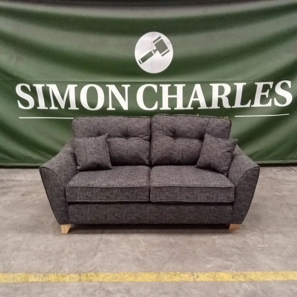 HALSTOW 2 SEATER FABRIC SOFA - CHARCOAL RRP £729