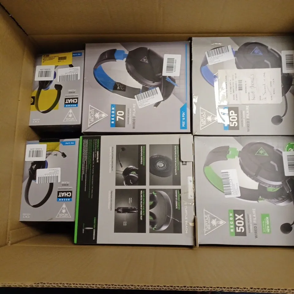 APPROXIMATELY 25 BOXED HEADSETS TO INCLUDE TURTLE BEACH RECON 70, TURTLE BEACH RECON 50P, TURTLE BEACH RECON 50X, ETC