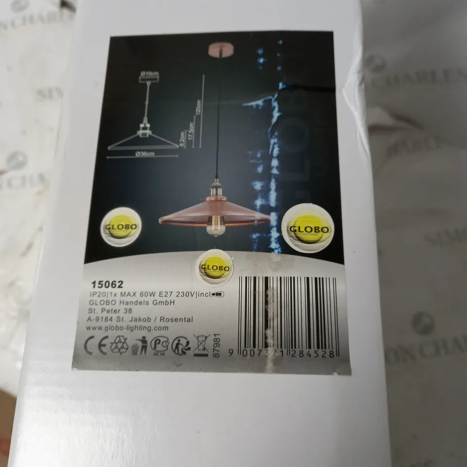 GLOBO BRANCHWOOD 1 LIGHT BOWL CEILING PENDANT - COOPER