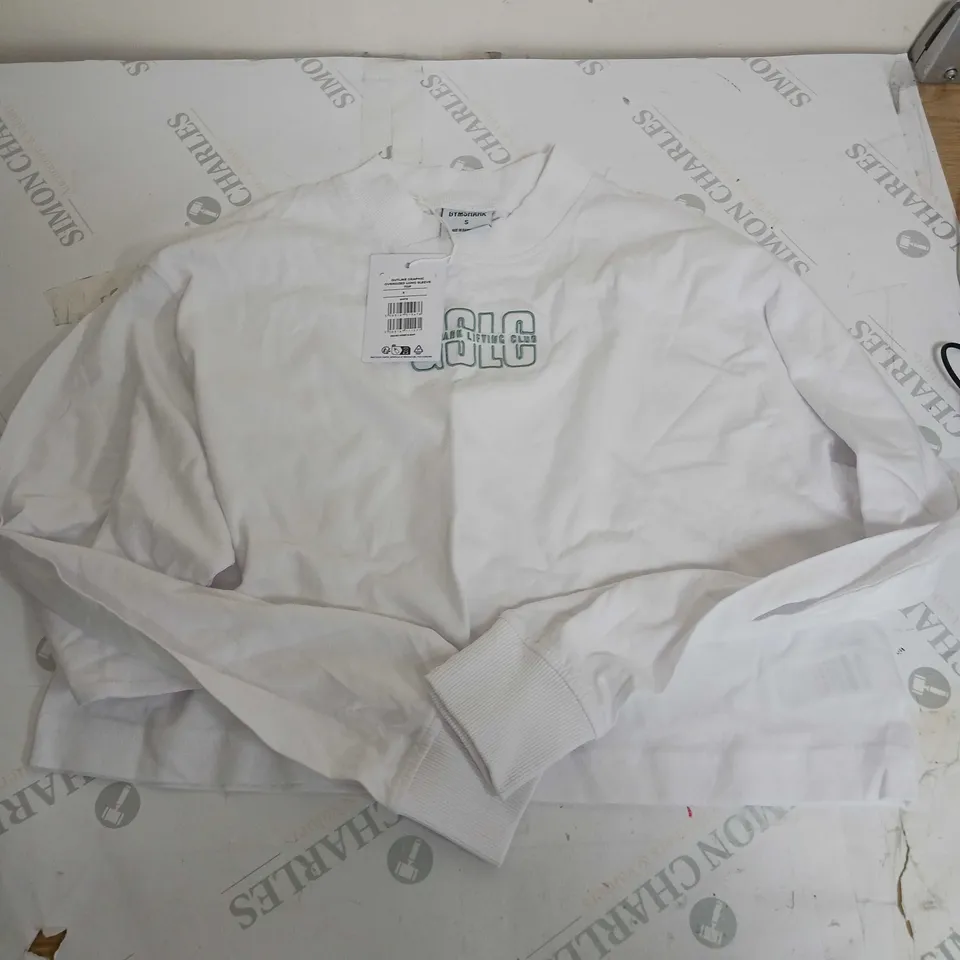 GYMSHARK OUTLINE GRAPHIC OVERSIDE LONG SLEEVE TOP -S