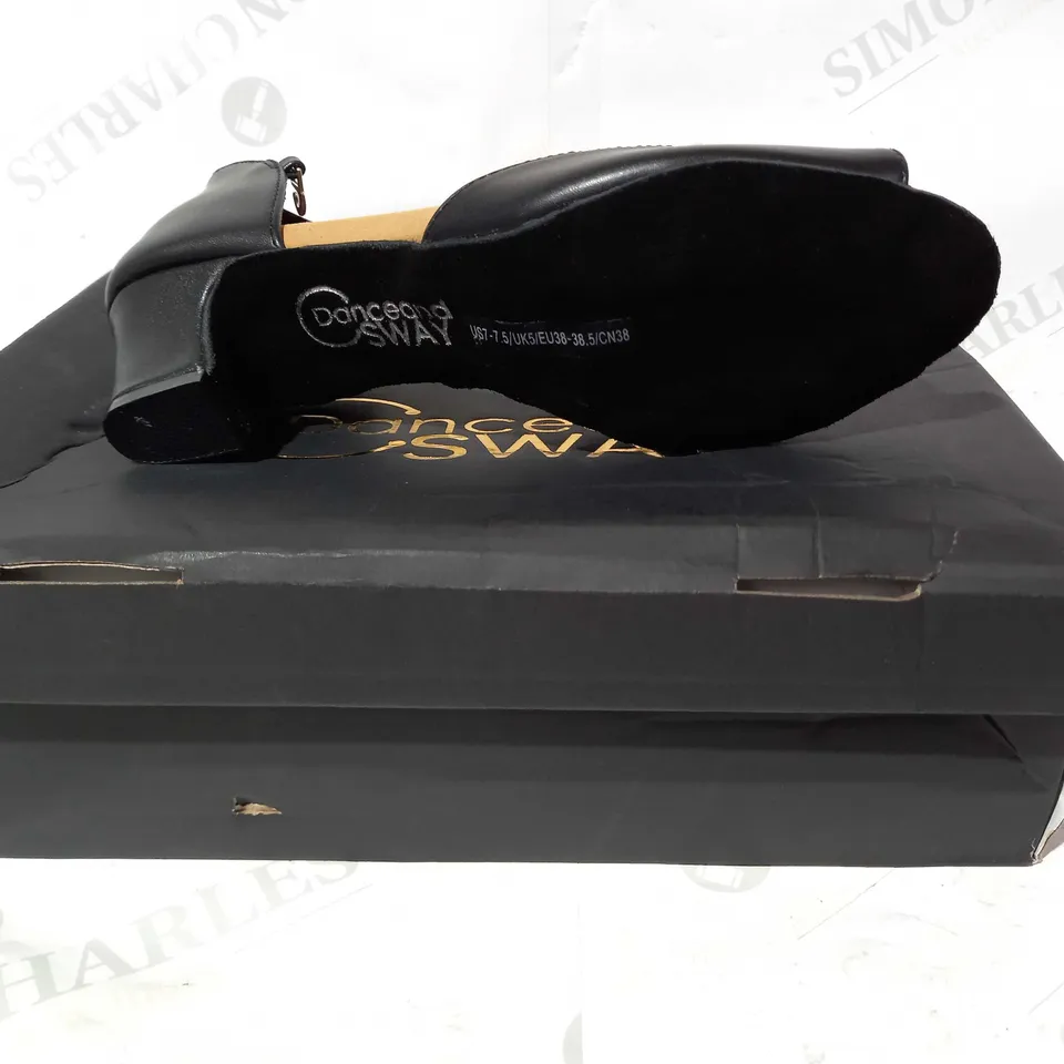 BOXED PAIR OF DANCEAND SWAY HEELS IN BLACK UK SIZE 5