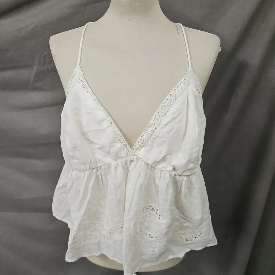 NOBODY'S CHILD AMANDA EMBROIDERED CAMI TOP IN WHITE SIZE 18