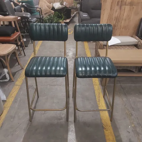 SET OF 2x DINER LEATHER BAR STOOLS