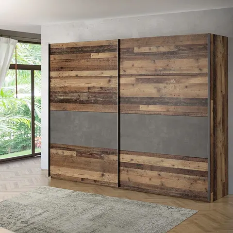 BOXED HUGULEY 2 DOOR SLIDING WARDROBE (6 BOXES)
